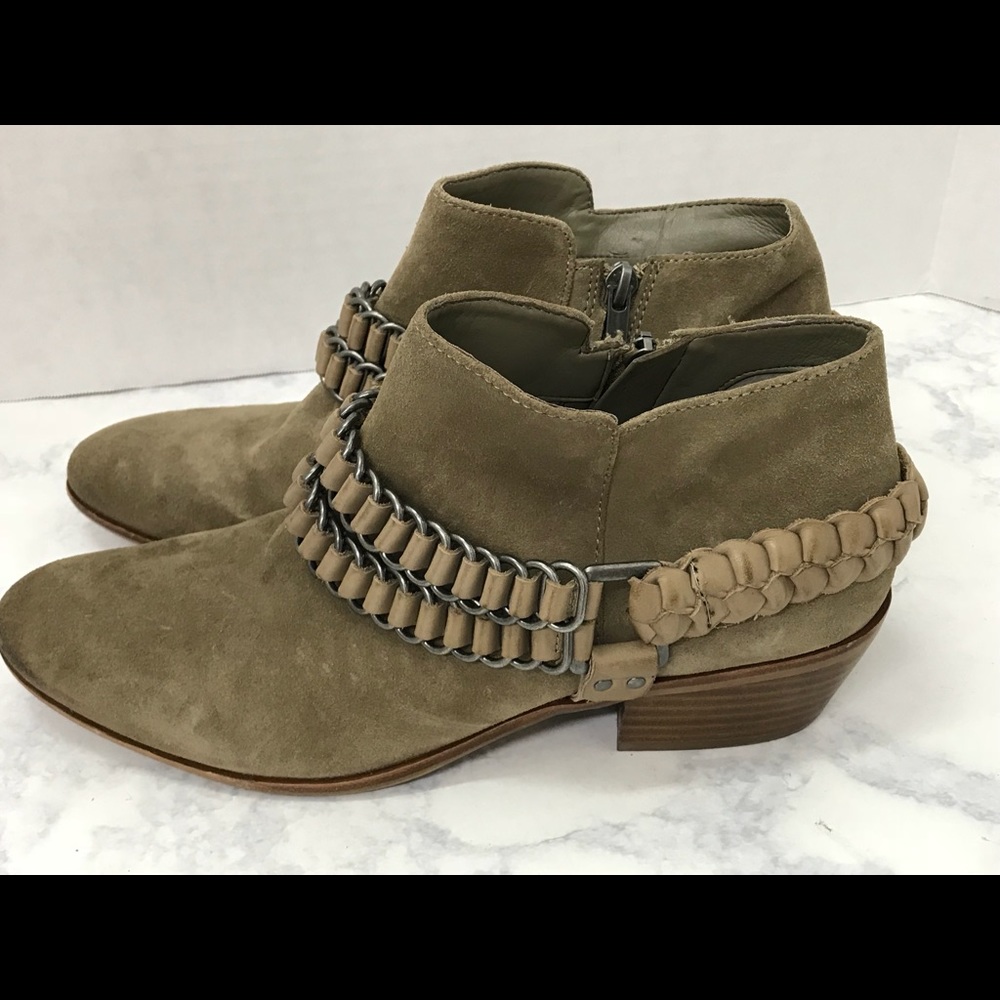Sam Edelman Brown Suede Leather Booties Size 10